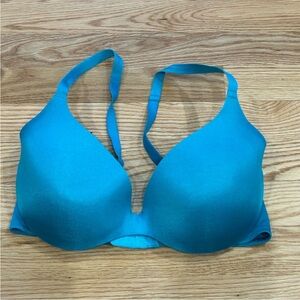 Warner’s teal lightly padded Demi bra blue green silky soft 36C
